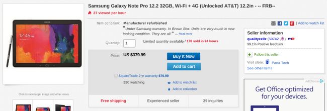 Fotografía - [Alerta Trato] Reformado AT & T desbloqueado 32GB Samsung Galaxy Note Pro 12.2 LTE Sólo $ 380 en eBay